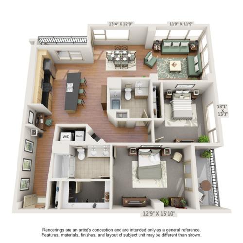 Vermillion | 2 bed 2 bath