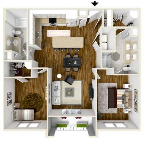 C 2 Bed Apartment Domain West