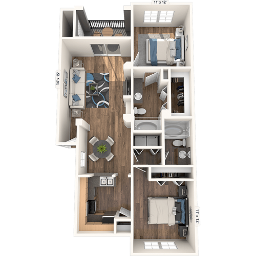 Sevilla | 2 bed 2 bath | Riviera at West Village | Apartments Dallas, TX