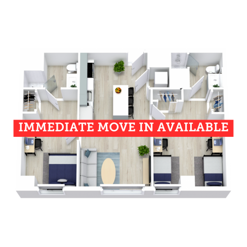 2 Bed 2 Bath - A Immediate