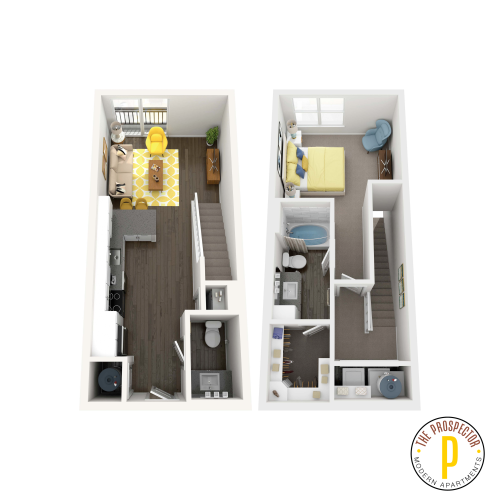 The Prospector Azure One Bedroom Floor Plan