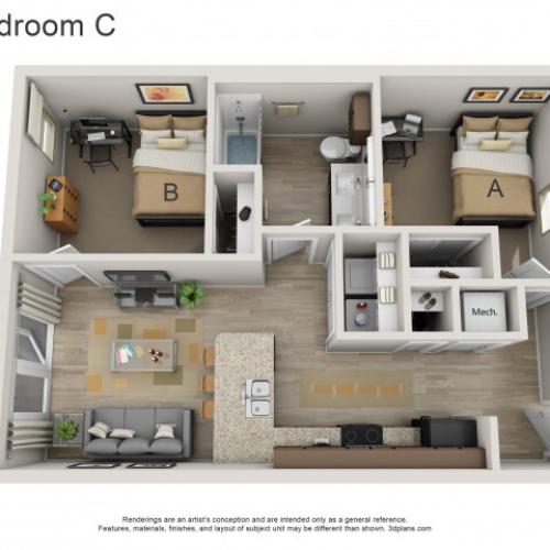 2 Bed Floor Plan