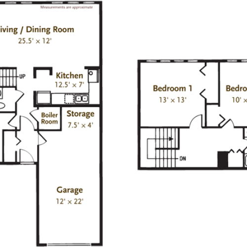 2 bed 1.5 bath