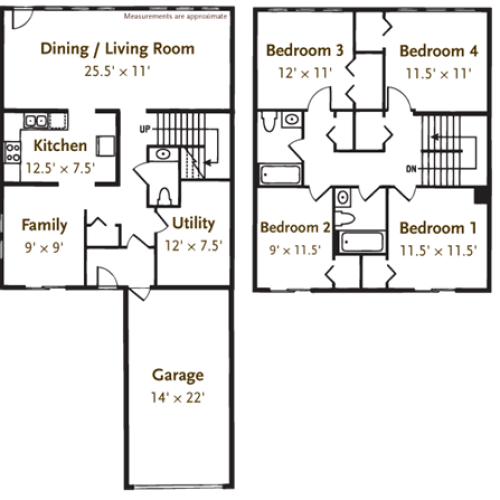 3 bed 2.5 bath