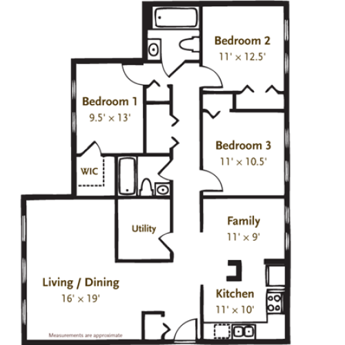 3 bed 2 bath