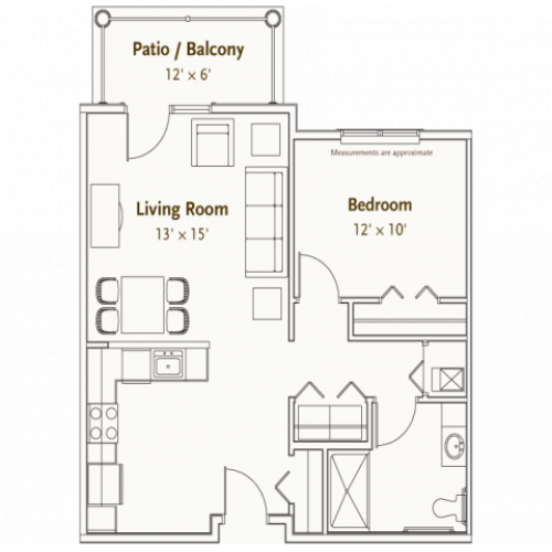Roanoke 1 Bed Apartment Hearthstone Village Senior Living