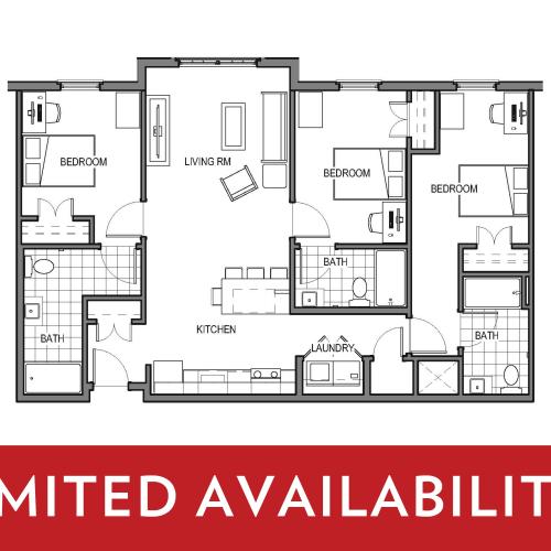Three bed - 3 bath