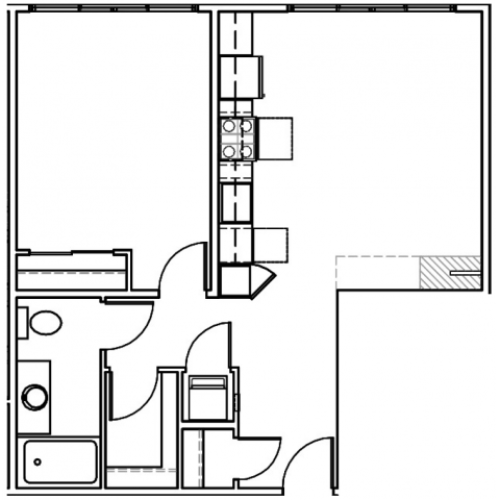 1 727 (1 Bed 1 Bath)