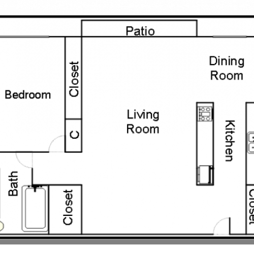 One Bedroom Floor Plan
