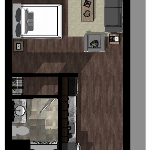 1x1 1 Bed Apartment Union at Dearborn Student Apartments