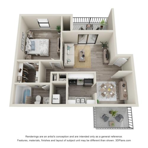 1 Bedroom Floorplan