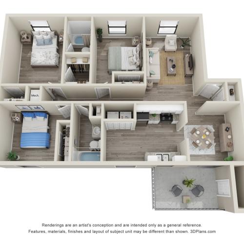 3 Bedroom Floorplan