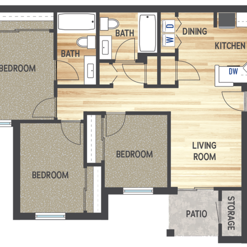 Sterling Pointe D1R Three Bedroom Two Bath