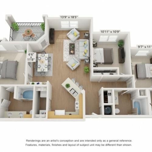 3x2 | Apartments in Houston, TX | The Henry at Liberty Hills