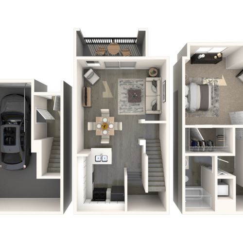 Palazzo Townhomes One Bedrooms A1