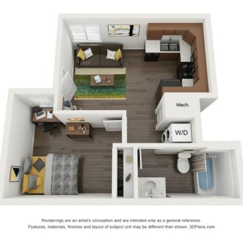 A1 1 Bedroom | The Preserve at Tuscaloosa | UA Off Campus Housing