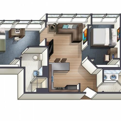 B3 Floor Plan | University Plaza  | NIU Off Campus Apartments
