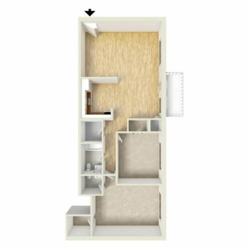 Two bedroom floor plan