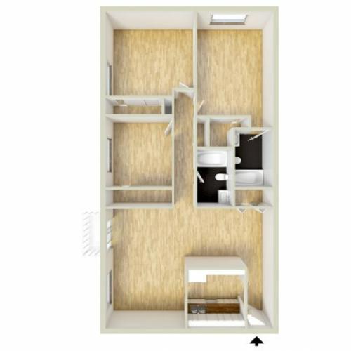 Three bedroom floor plan