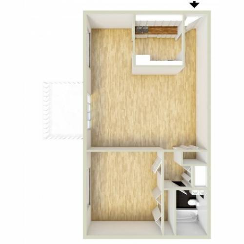 One bedroom floor plan