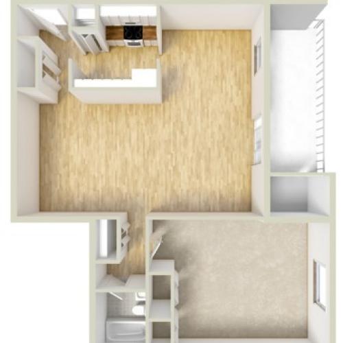 One bedroom floor plan
