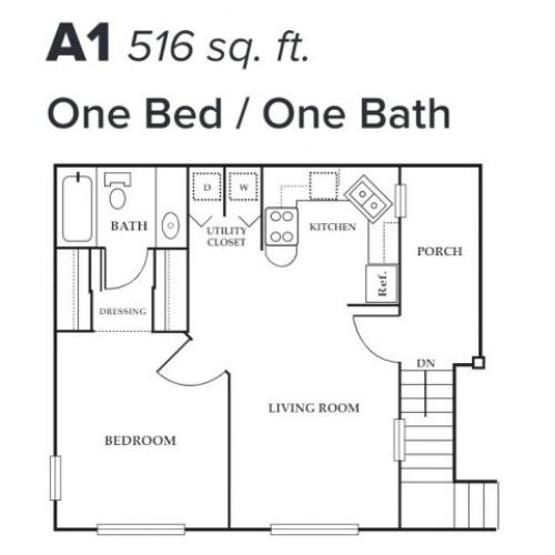2x1 2 Bed Apartment Calais Park Apartments