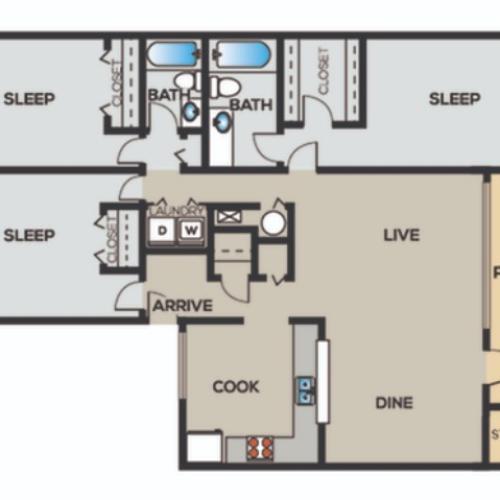 2x2 Elite 2 Bed Apartment Spalding Bridge