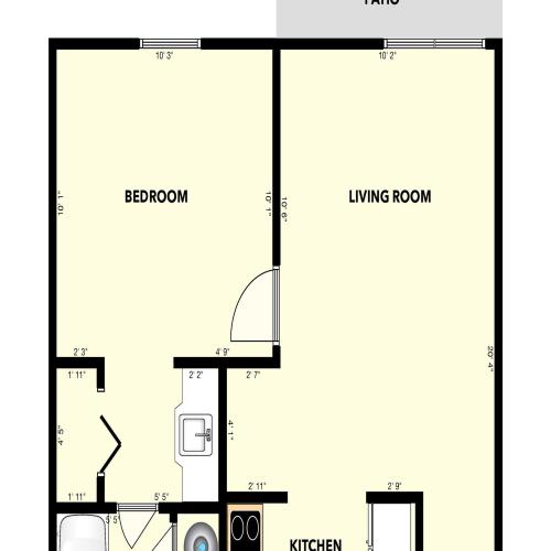 1 bed 1 bath