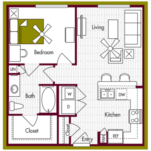 A2 Floor Plan | Domain Northgate | Apartments in College Station, TX