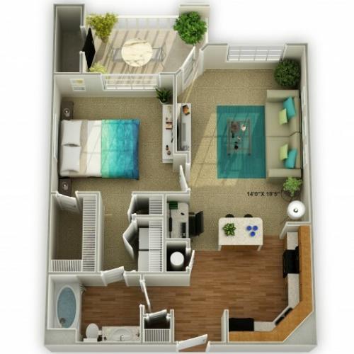 Photo of The Meadowview One Bedroom Floor Plan