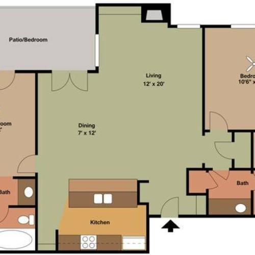 2 bedroom floorplan