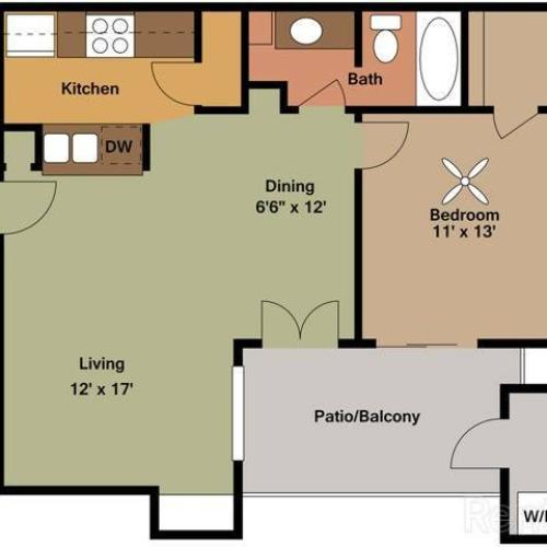 1 bedroom floorplan