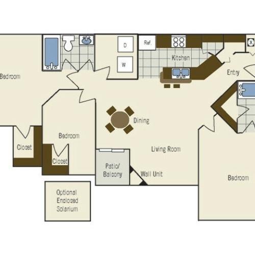 Three Bedroom | Two Bathroom | 1268 sqft