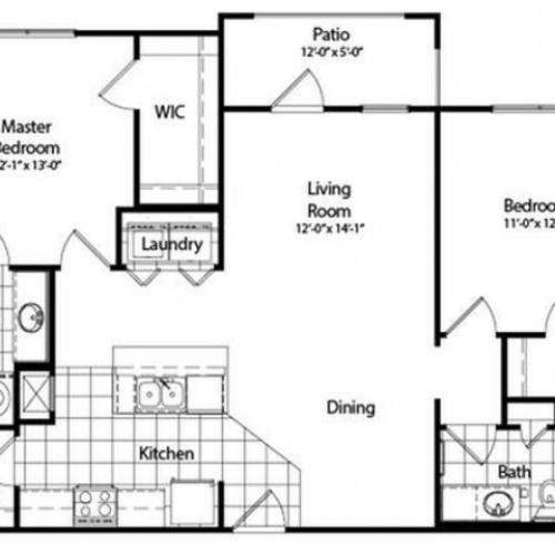 Two Bedroom | Two Bathroom | Deluxe | 1067 sqft