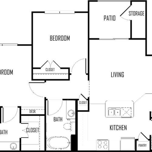 Two Bedroom | Two Bathroom | 975 sqft