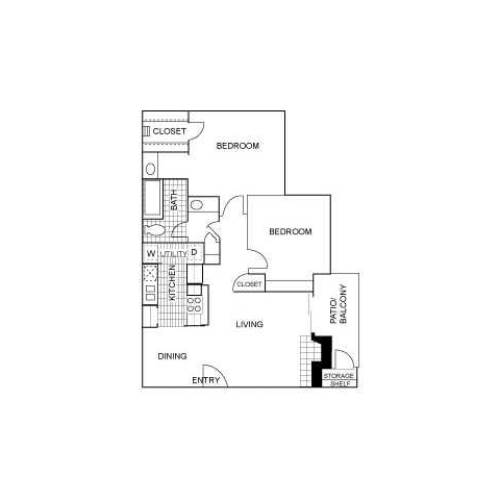 Two Bedroom | One Bathroom | 850 sqft