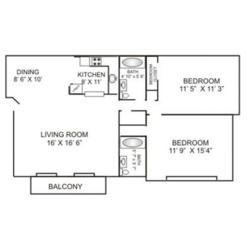 2BR 2 Bed Apartment Belmont West
