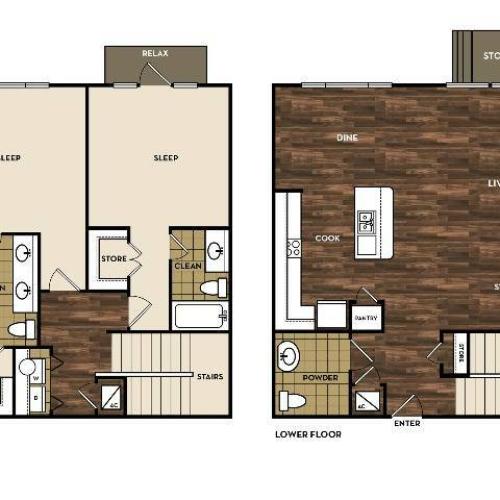 Floor Plan 13 | Luxury Apartments In San Antonio Texas | 1800 Broadway