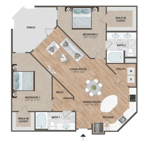 The Chanel 1 Bed Apartment Celeste at La Cantera