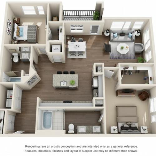 Two Bedroom | Two Bathroom | 1263 sqft