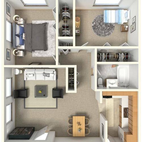 Two Bedroom Galley
