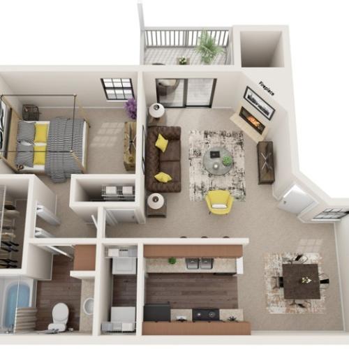 B 1 Bed Apartment Stoneleigh Apartments