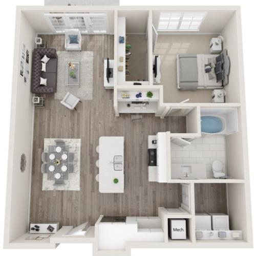 The Boston | One Bedroom | 930-1013 sqft | Laundry Room with Full-Size Washer/Dryer | Patio/Balcony | Walk-in Closet