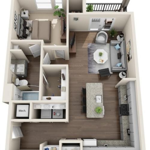 One Bedroom, 763 sqft | Full-Sized Washer/Dryer | Patio/Balcony | Walk-in Closet