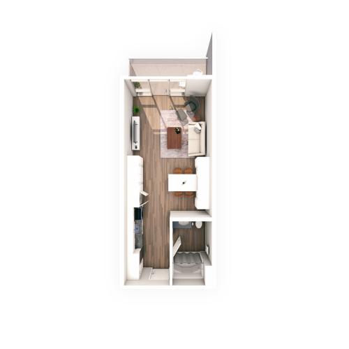 Studio / 1 Bath - 455 SF