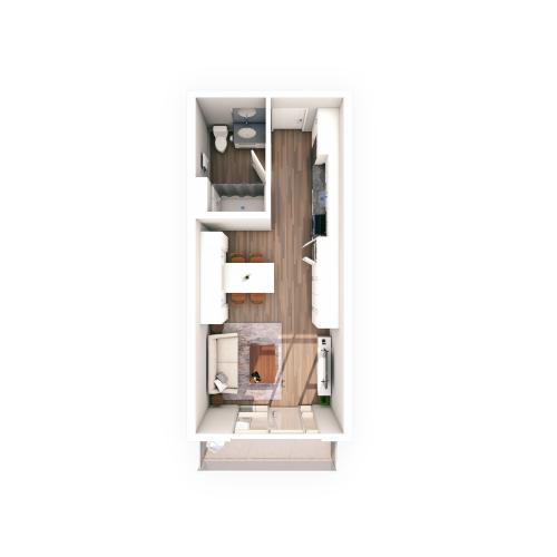 Studio / 1 Bath - 411 SF