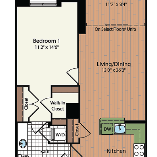 Adams 1 Bed Apartment Meridian at Mt. Vernon Triangle