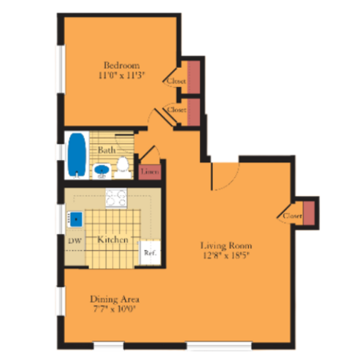 2B/1B A SMALL 50 2 Bed Apartment Monterey Apartments