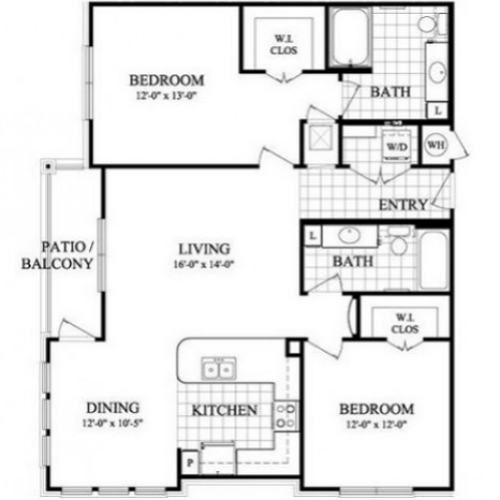 B3 2x2 1210 sqft