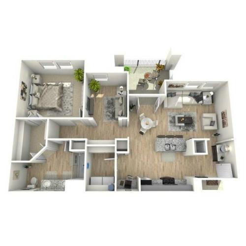 A6S - 1 Bed 1 Bath 919 sqft.